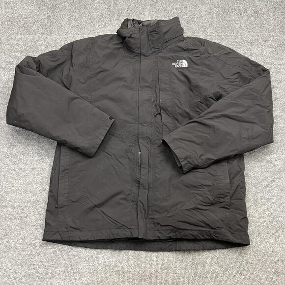 North Face Jacket Mens Large Black HyVent Interchange 3-in-1 Waterproof Coat - Picture 1 of 14